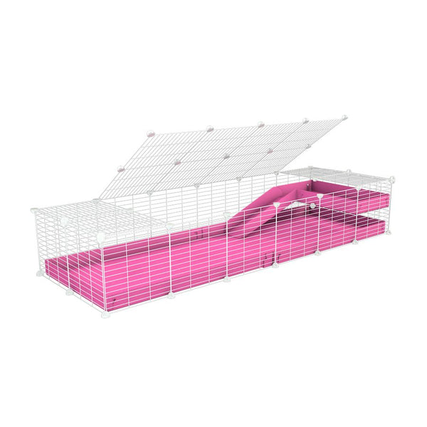 a 2x6 C und C meerschweinchen METALLGITTER KÄFIGE with loft rampe deckel kleine Löcher Größe weiss modulare Metallgitter rosa Koroplast kavee