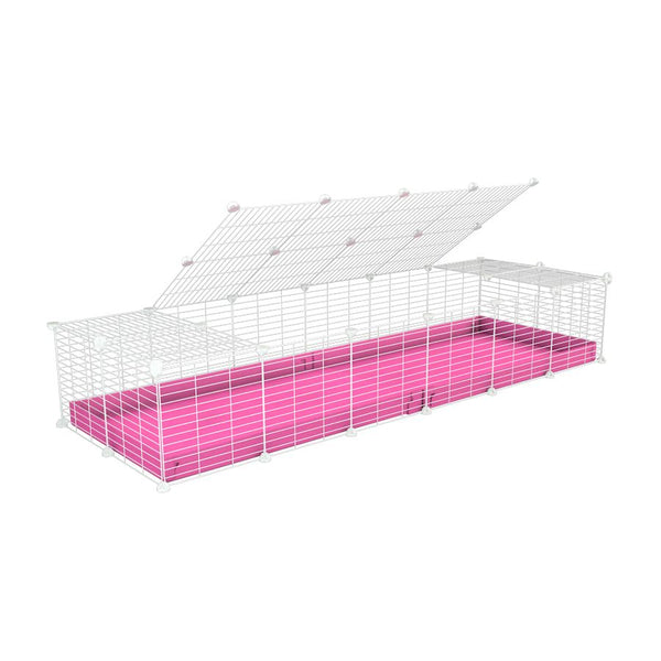 A 2x6 C und C METALLGITTER KÄFIGE für meerschweinchens with rosa Koroplast a deckel und kleine Löcher weiss C&C modulare Metallgitter from marke Kavee