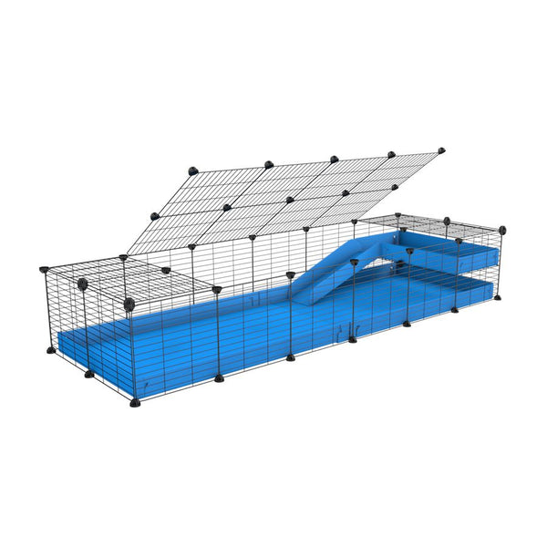 a 2x6 C und C meerschweinchen METALLGITTER KÄFIGE with loft rampe deckel kleine Löcher Größe modulare Metallgitter blau Koroplast kavee