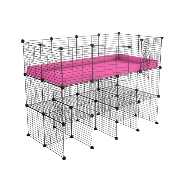 hoher 4x2 C&C meerschweinchens METALLGITTER KÄFIGE  mit doppelt stand rosa Koroplast und sicher baby bars modulare Metallgitter verkauft in deutschlund von kavee