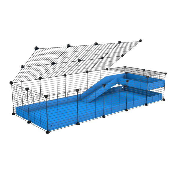 a 2x5 C und C meerschweinchen METALLGITTER KÄFIGE with loft rampe deckel kleine Löcher Größe modulare Metallgitter blau Koroplast kavee