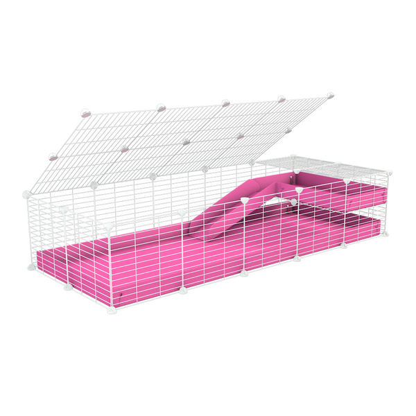 a 2x5 C und C meerschweinchen METALLGITTER KÄFIGE with loft rampe deckel kleine Löcher Größe weiss modulare Metallgitter rosa Koroplast kavee