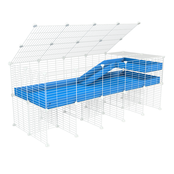 A 2x5 C und C meerschweinchen METALLGITTER KÄFIGE with stand loft rampe deckel klein Größe Gittergewebeing sicher weiss C und C modulare Metallgitter blau coroplast verkauft in deutschlund