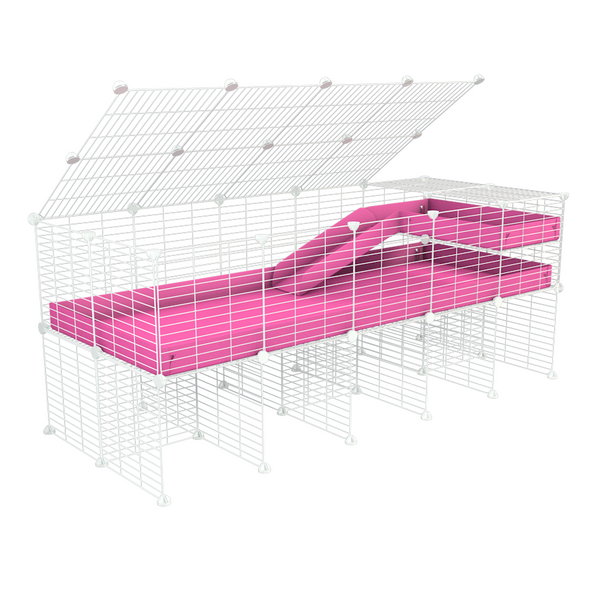 A 2x5 C und C meerschweinchen METALLGITTER KÄFIGE with stand loft rampe deckel klein Größe Gittergewebeing sicher weiss CC modulare Metallgitter rosa coroplast verkauft in deutschlund